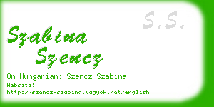 szabina szencz business card